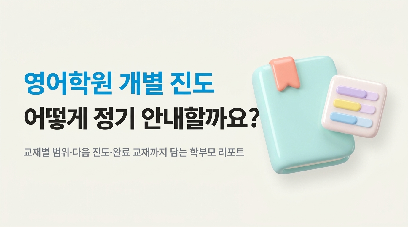 영어학원 개별 진도, 학부모님께 어떻게 정기적으로 알릴까요? 배너