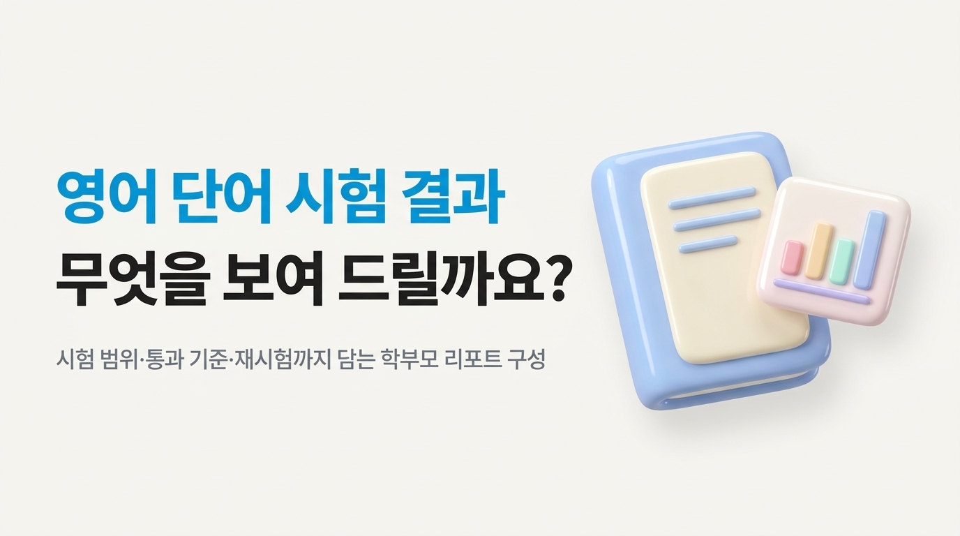 영어 학원 단어 시험 결과, 학부모님께 어떻게 보내야 할까요?