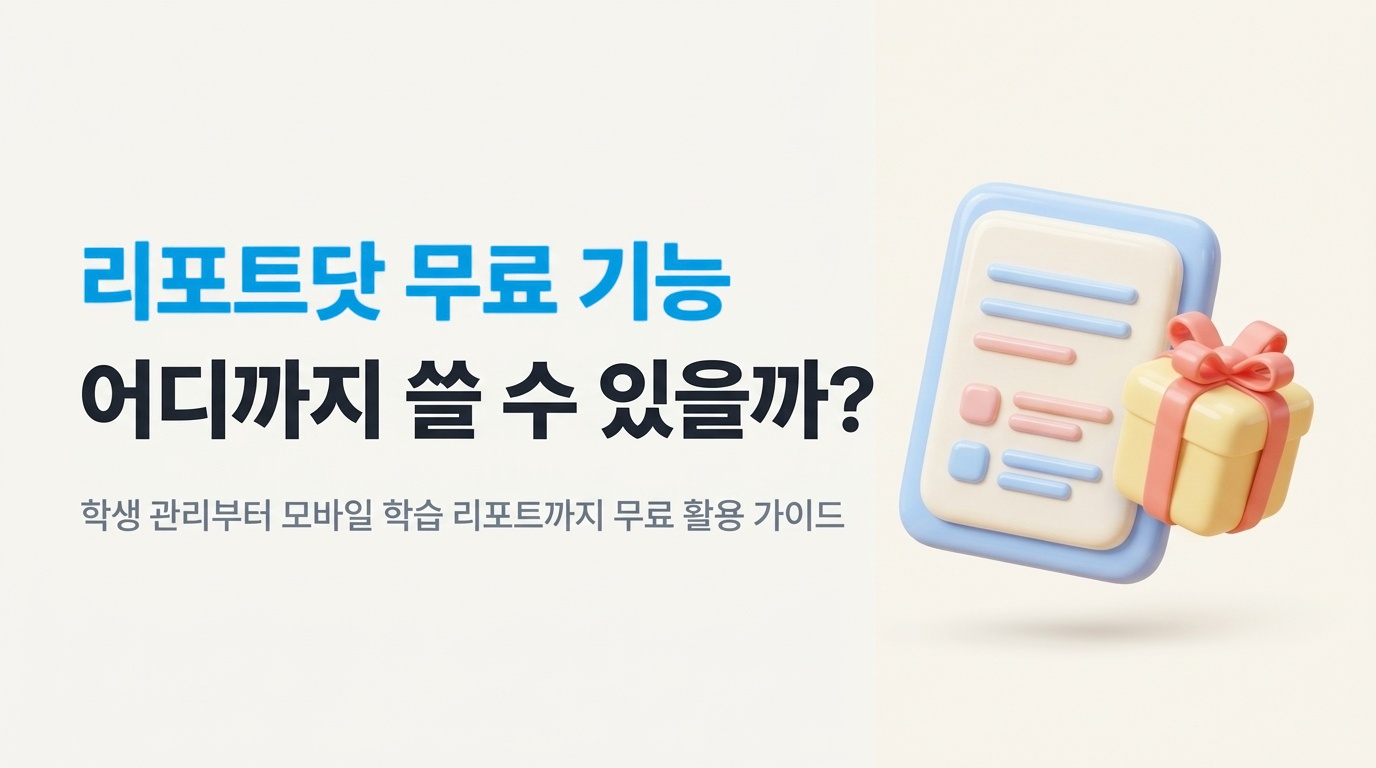 학원 관리부터 학습 리포트까지, 리포트닷에서 무료로 할 수 있는 일