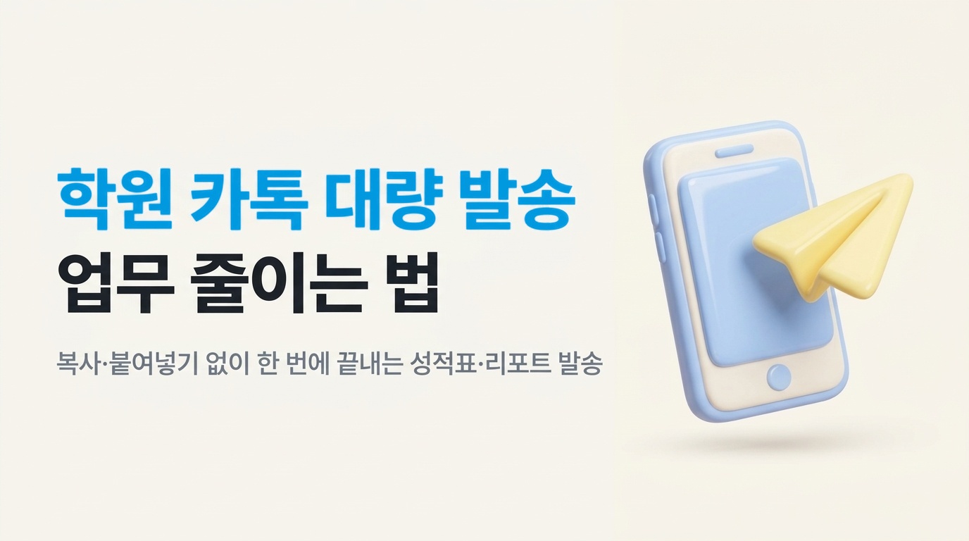학원 카톡 대량 발송 업무 줄이는 법 | 알림톡이란?